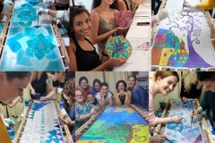 csapatépítő selyemsálfestés